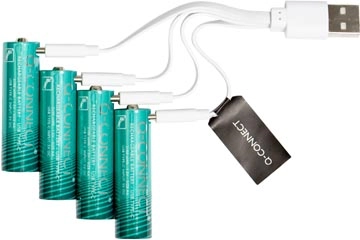 Een Q-CONNECT USB-C herlaadbare batterijen AA, blister van 4 stuks koop je bij Supplierz BV