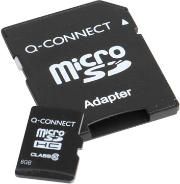 Een Q-CONNECT microSD geheugenkaart, met SD-adaptor, 8 GB koop je bij ShopXPress