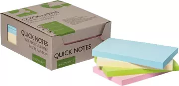 Een Q-CONNECT Quick Notes Recycled pastel, ft 76 x 127 mm, 100 vel, doos van 12 stuks in geassorteerde kleure koop je bij ShopXPress