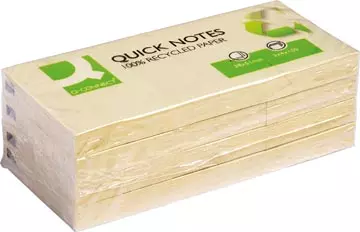 Een Q-CONNECT Quick Notes Recycled, ft 38 x 51 mm, 100 vel, pak van 3 blokken, geel koop je bij ShopXPress