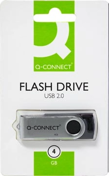 Een Q-CONNECT USB stick 2.0, zwart, 4 GB koop je bij ShopXPress