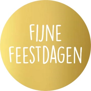 Een KP etiket "Fijne Feestdagen", diameter 40 mm, 2024, rol van 250 stuks koop je bij ShopXPress