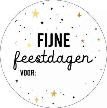 Een KP etiket "Fijne Feestdagen voor", diameter 40 mm, rol van 250 stuks koop je bij ShopXPress