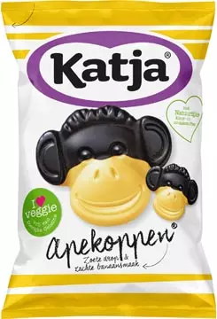 Een Katja Apekoppen snoep, zoete drop en banaansmaak, zak van 255 g koop je bij ShopXPress