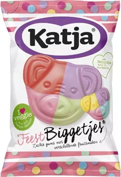 Een Katja Feest Biggetjes snoep, zachte gums met verschillende fruitsmaken, zak van 250 g koop je bij ShopXPress