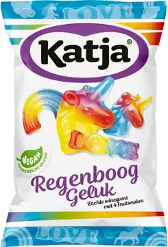 Een Katja Regenboog Geluk snoep, zachte winegums met 4 fruitsmaken, zak van 250 g koop je bij ShopXPress