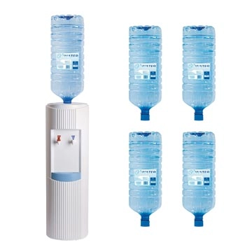 Een Kit O-water: 1 x Basic waterkoeler, wit (FWB2013), inclusief 6 x bronwater 18 l (FW189) koop je bij Supplierz BV