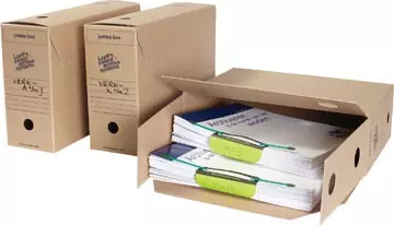 Een Loeff's archiefdoos Jumbo box, massief karton, bruin, pak van 8 stuks koop je bij ShopXPress