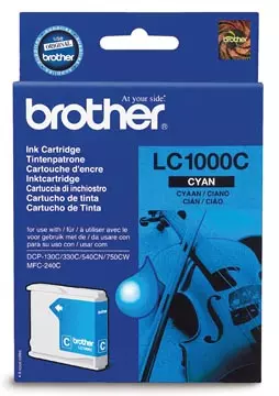 Een Brother inktcartridge, 400 pagina's, OEM LC-1000C, cyaan koop je bij ShopXPress