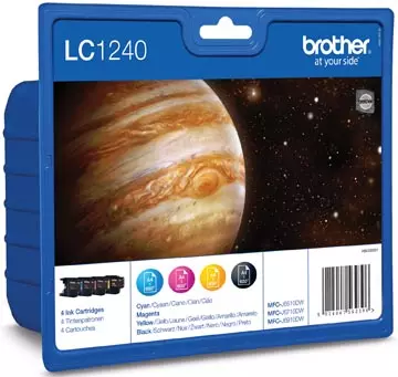 Een Brother inktcartridge, 600 pagina's, OEM LC-1240VALBP, 4 kleuren koop je bij ShopXPress