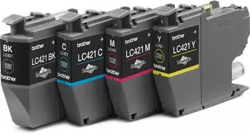 Een Brother inktcartridge, 200 pagina's, OEM LC-421VAL, 4 kleuren koop je bij ShopXPress