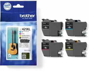 Een Brother inktcartridge, 500 pagina's, OEM LC-421XLVAL, 4 kleuren koop je bij ShopXPress