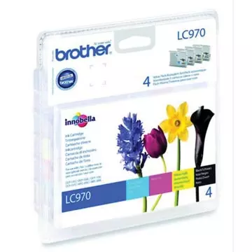 Een Brother inktcartridge, 300 pagina's, OEM LC-970VALBP, 4 kleuren koop je bij ShopXPress