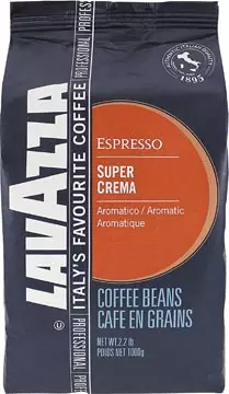 Een Lavazza koffiebonen super crema, zak van 1 kg koop je bij ShopXPress