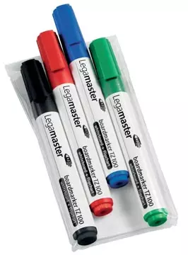 Een Legamaster whiteboardmarker TZ 100, etui met 4 stuks in geassorteerde kleuren koop je bij ShopXPress