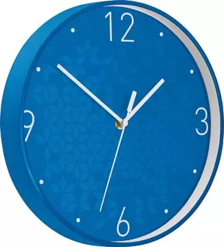 Een Leitz WOW wandklok, diameter 30 cm, blauw koop je bij ShopXPress