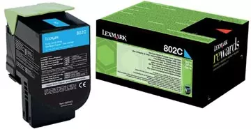 Een Lexmark Return Program toner 802, 1.000 pagina's, OEM 80C20C0, cyaan koop je bij ShopXPress