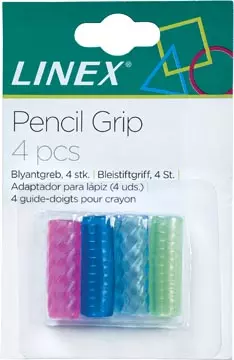 Een Linex pen en potlood grip, blister van 4 stuks koop je bij ShopXPress