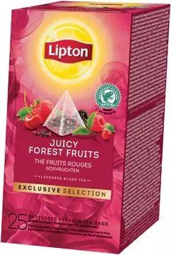 Een Lipton thee, Bosvruchten, Exclusive Selection, doos van 25 zakjes koop je bij ShopXPress