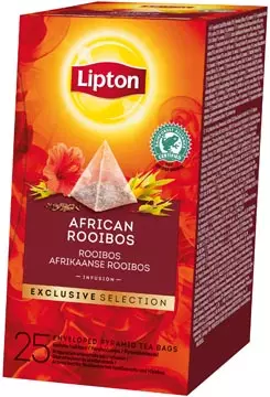 Een Lipton thee Exclusive Selection, Afrikaanse Rooibos, doos van 25 zakjes koop je bij ShopXPress