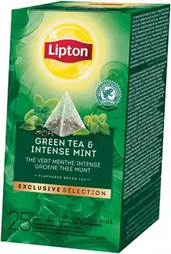 Een Lipton thee, Groene Thee Munt, Exclusive Selection, doos van 25 zakjes koop je bij ShopXPress