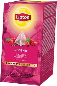 Een Lipton thee, Rozebottel, Exclusive Selection, doos van 25 zakjes koop je bij ShopXPress