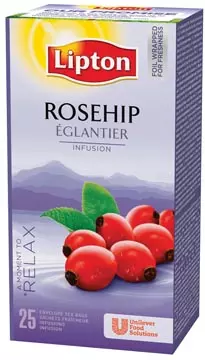 Een Lipton thee, rozebottel, pak van 25 zakjes koop je bij ShopXPress