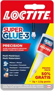 Een Loctite Secondelijm Super Glue Precision, 5 g + 50 % gratis, op blister koop je bij ShopXPress