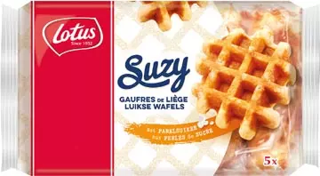 Een Lotus Suzy luikse wafel, 50 g, pak van 5 stuks koop je bij ShopXPress