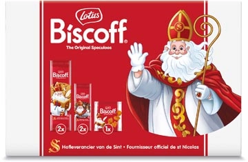 Een Lotus speculaaskoekjes, Sinterklaasdoosje, 180g, doos van 5 pakjes koop je bij ShopXPress