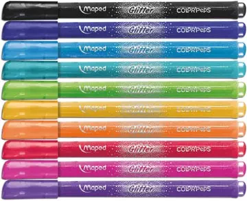 Een Maped Color'Peps Glitter viltstift, etui van 10 stuks, assorti koop je bij ShopXPress