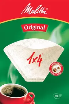 Een Melitta koffiefilter 1 x 4, pak van 40 stuks koop je bij Supplierz BV