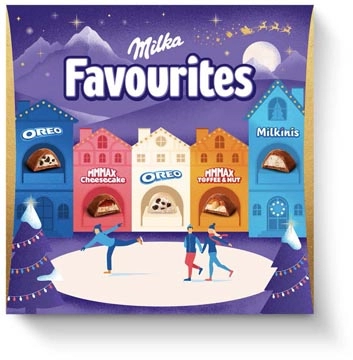 Een Milka chocolade adventskalender, Milka Favourites, doos van 206 g koop je bij ShopXPress