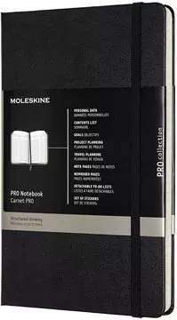 Een Moleskine notitieboek professional, ft A4, gelijnd, harde cover, 189 blad, zwart koop je bij ShopXPress