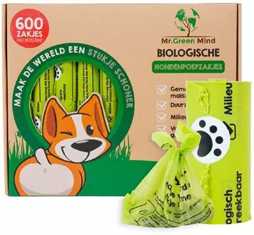 Een Mr. Green Mind hondenpoepzakjes Bio, groen, doos van 600 stuks koop je bij ShopXPress