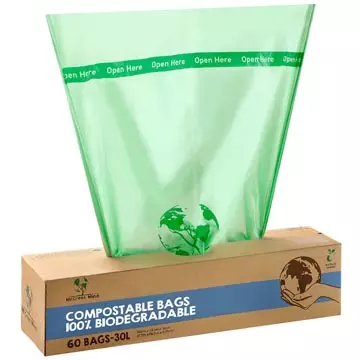 Een Mr. Green Mind vuilniszakken Bio, 30 liter, groen, doos van 60 stuks koop je bij ShopXPress