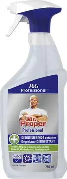 Een Mr. Proper desinfecterende ontvetter, spray van 750 ml koop je bij ShopXPress