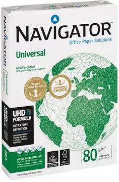 Een Navigator Universal printpapier ft A4, 80 g, pak van 500 vel koop je bij ShopXPress