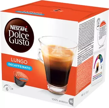 Een Nescafé Dolce Gusto koffiecapsules, Lungo Decaffeinato, pak van 16 stuks koop je bij ShopXPress