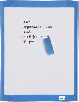 Een Nobo Mini whiteboard, magnetisch, met gekleurd frame, 28 x 21,6 cm koop je bij ShopXPress