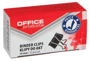 Een OFFICE products foldbackclip, zwart, 19 mm, doosje van 12 stuks koop je bij Supplierz BV