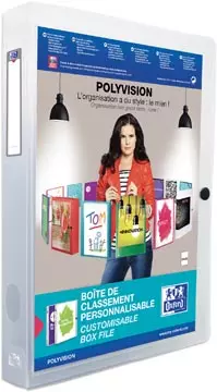 Een OXFORD Polyvision personaliseerbare elastobox, formaat A4, uit PP, rug van 4 cm, transparant koop je bij ShopXPress