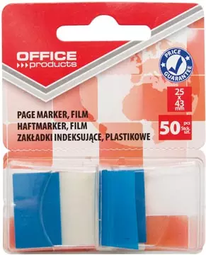 Een Office Products index, 25 x 43 mm, blister van 50 tabs, blauw koop je bij ShopXPress