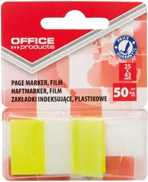 Een Office Products index, 25 x 43 mm, blister van 50 tabs, geel koop je bij ShopXPress