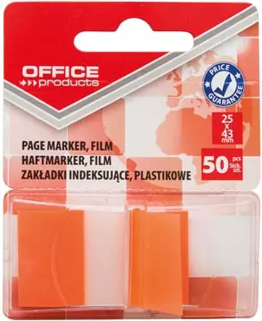 Een Office Products index, 25 x 43 mm, blister van 50 tabs, oranje koop je bij ShopXPress