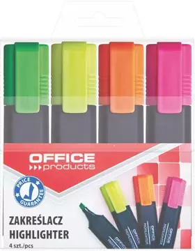 Een Office Products markeerstift, set van 4 stuks, assorti koop je bij ShopXPress