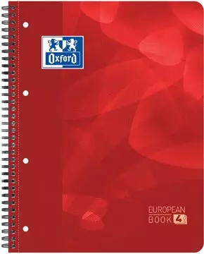 Een Oxford School Projectbook spiraalschrift, ft A4+, 4-gaats perforatie, geruit 5 mm, rood koop je bij ShopXPress