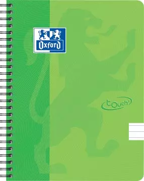 Een Oxford School Touch spiraalblok, ft A5, 140 bladzijden, gelijnd, groen (lime) koop je bij ShopXPress