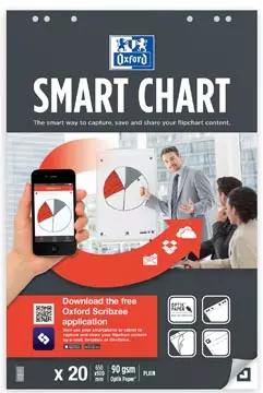 Een Oxford flipchartblok Smart Chart, ft 65 x 98 cm, blanco, pak van 20 vel koop je bij ShopXPress