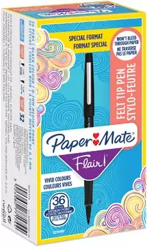 Een Paper Mate fineliner Flair Original, value pack van 36 stuks (30 + 6 gratis), zwart koop je bij ShopXPress